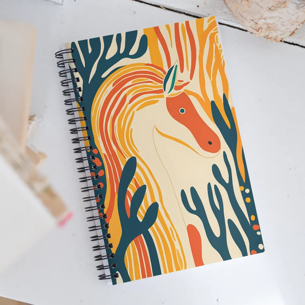 Whimsical Unicorn in a Lush Landscape | Spiral Notebook