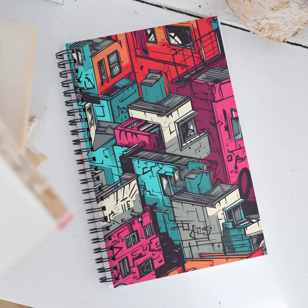 Urban Mosaic: A Vibrant Encounter | Spiral Notebook