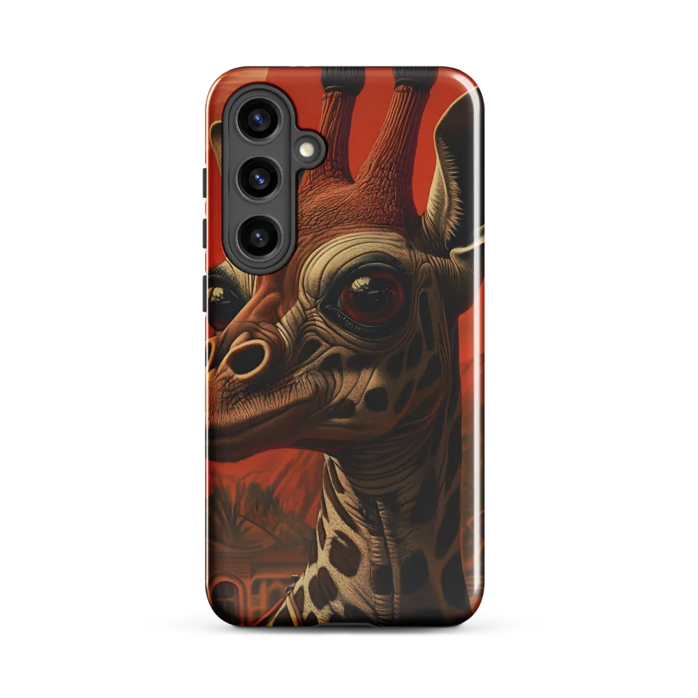 Whimsical Giraffe in an Orange Dreamscape