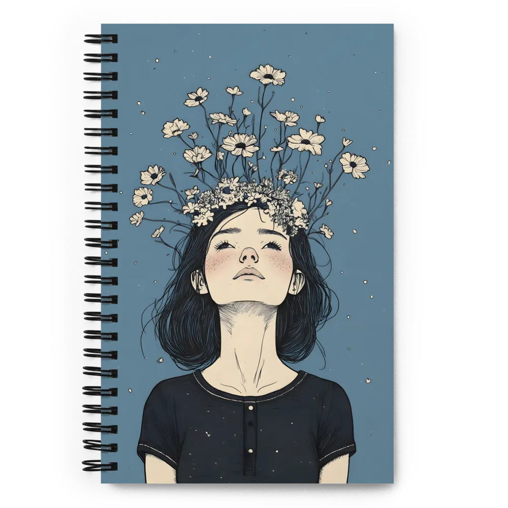 Floral Serenity: A Portrait of Tranquility | Spiral Notebook