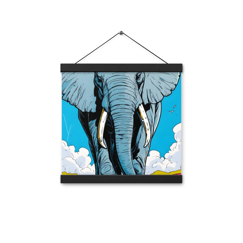 Majestic Presence: The Elephant | Poster With Black Wood Hanger | 12″×12″