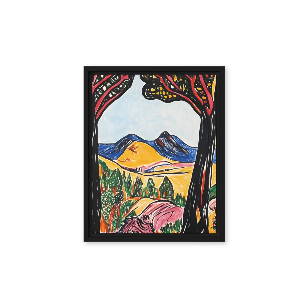 Vibrant Nature's Embrace | Canvas with Black Frame | 11″×14″