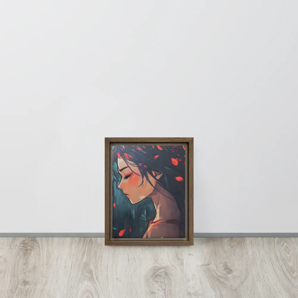 Whispers of Melancholy | Canvas with Brown Frame | 8″×10″