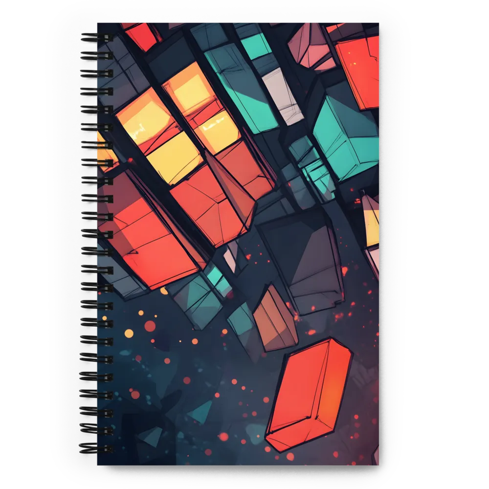 Luminous Geometry: An Abstract Exploration | Spiral Notebook