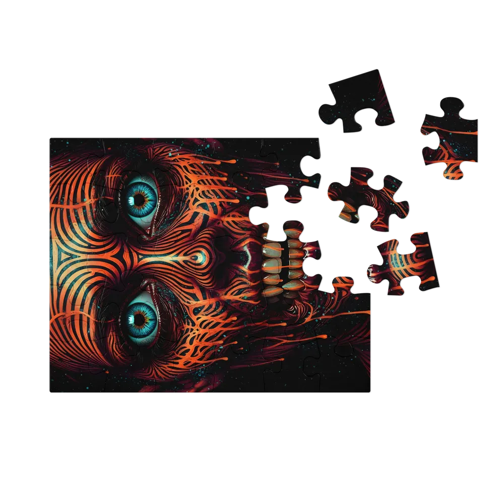 Neon Ritual Face 
 Jigsaw Puzzle in Tin Box