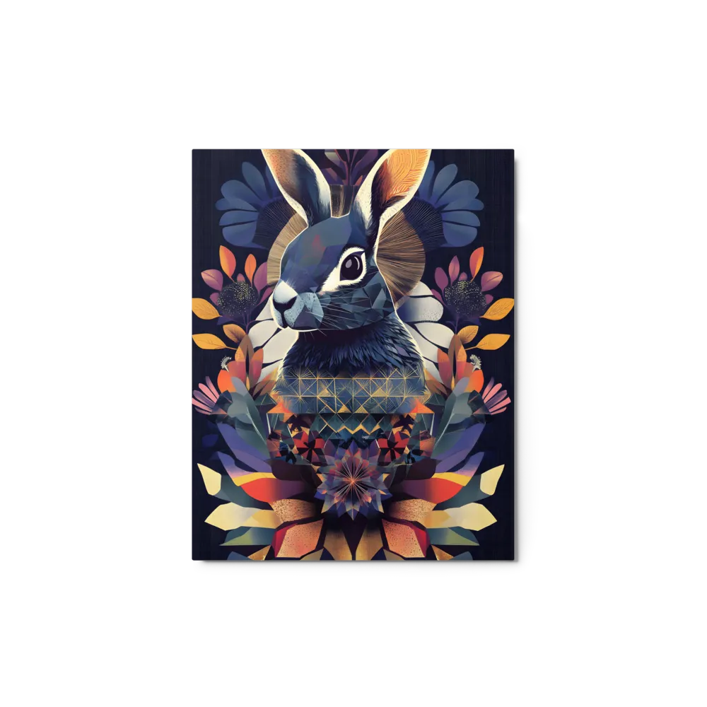 Ethereal Bunny: A Geometric Wonderland | Metal Print | 11″×14″
