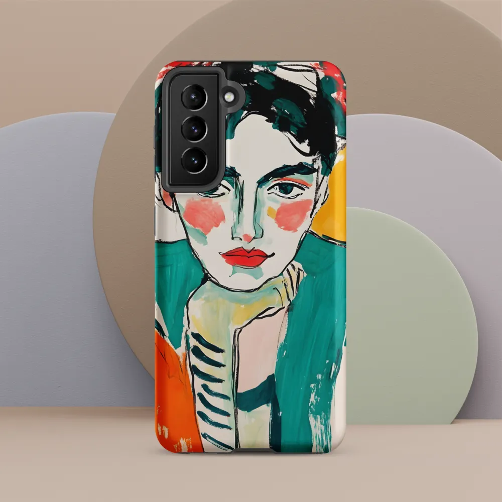 Contemplative Portrait in Bold Hues