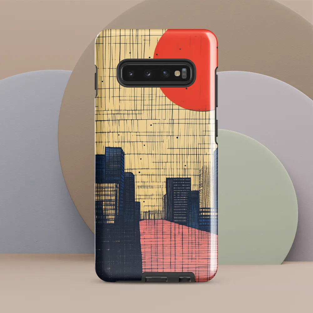 Urban Echoes: A Minimalist Cityscape | Phone Case |  S10 Plus | Tough Case | Glossy