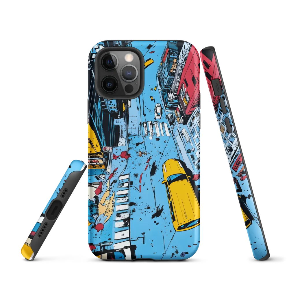 Urban Chaos: Aerial View of City Life | Phone Case |  12 Pro | Tough Case | Matte