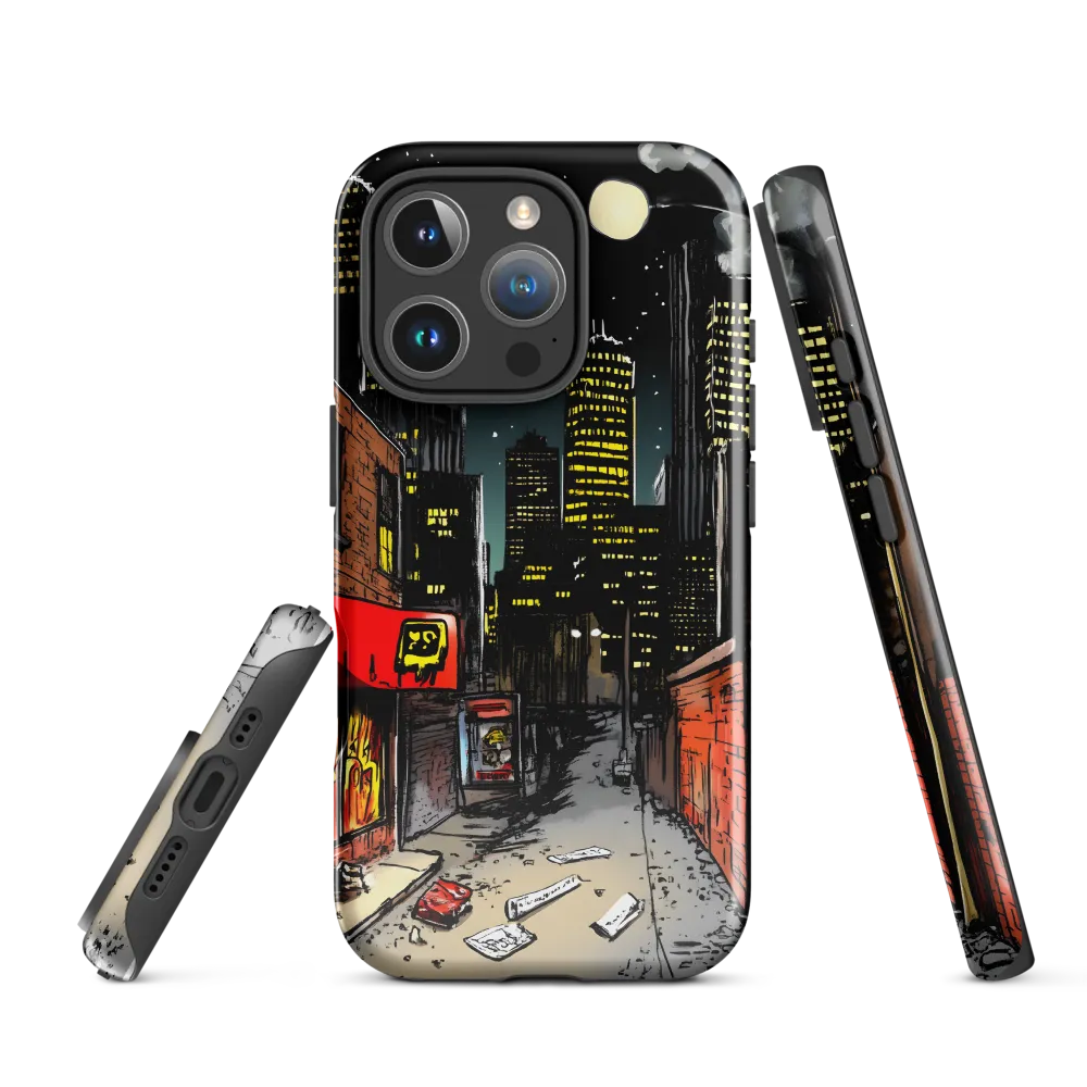 Nocturnal Cityscape: The Hidden Alley | Phone Case |  16 Pro | Tough Case | Glossy