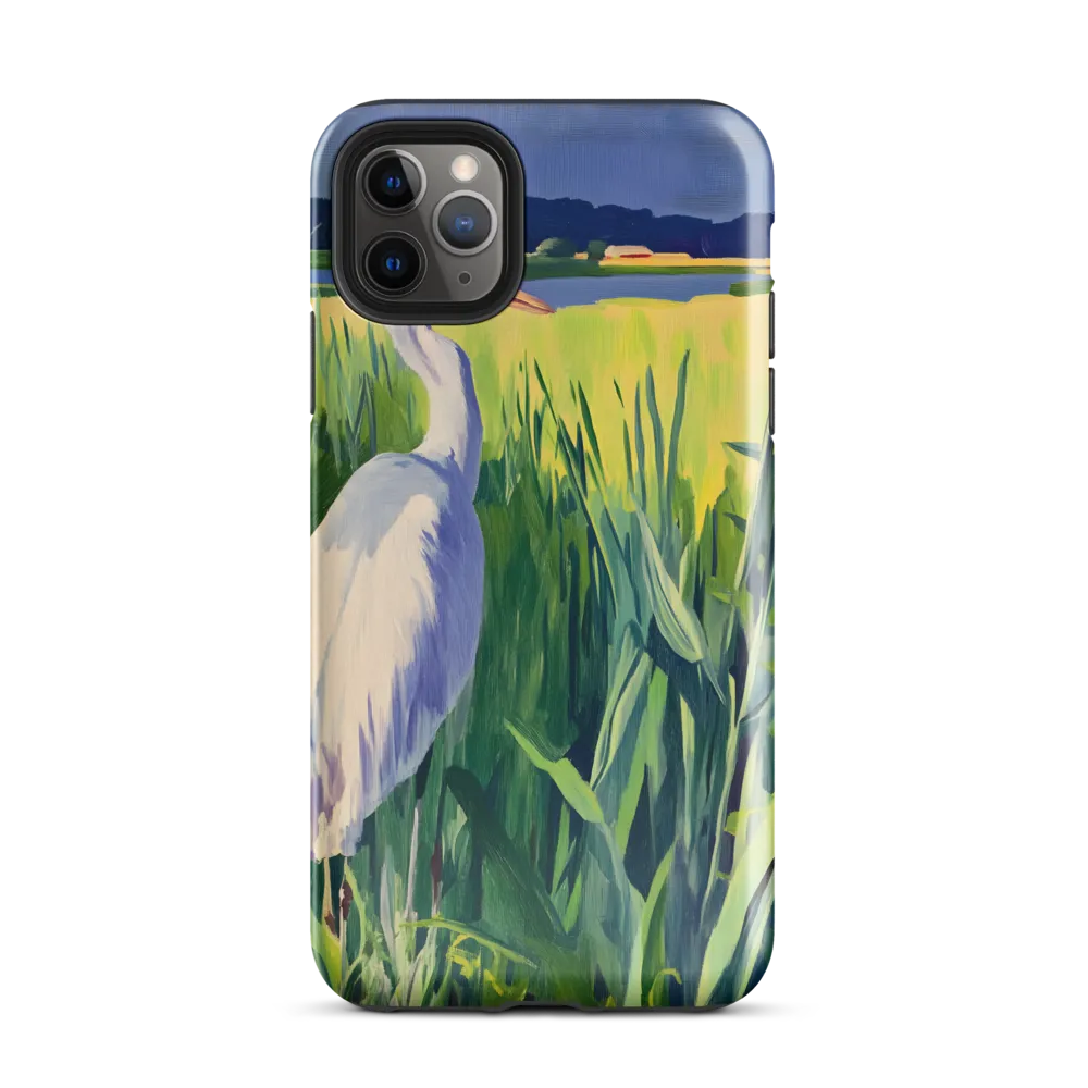 Graceful Presence: The Heron in the Meadow | Phone Case |  11 Pro Max | Tough Case | Glossy