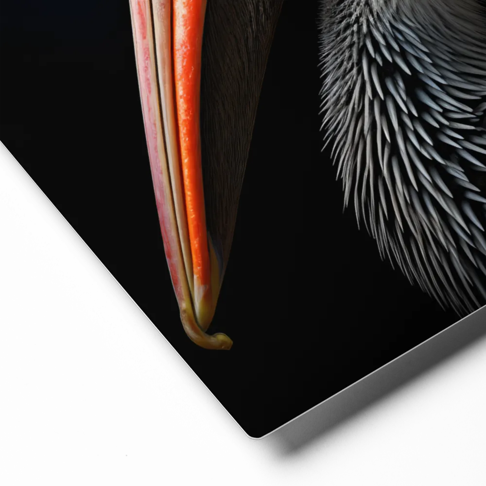 Majestic Portrait of a Pelican | Metal Print | 8″×10″