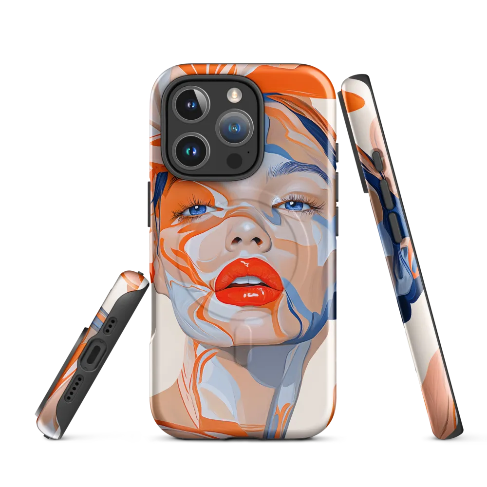 Chromatic Veils — Portrait in Orange and Blue
