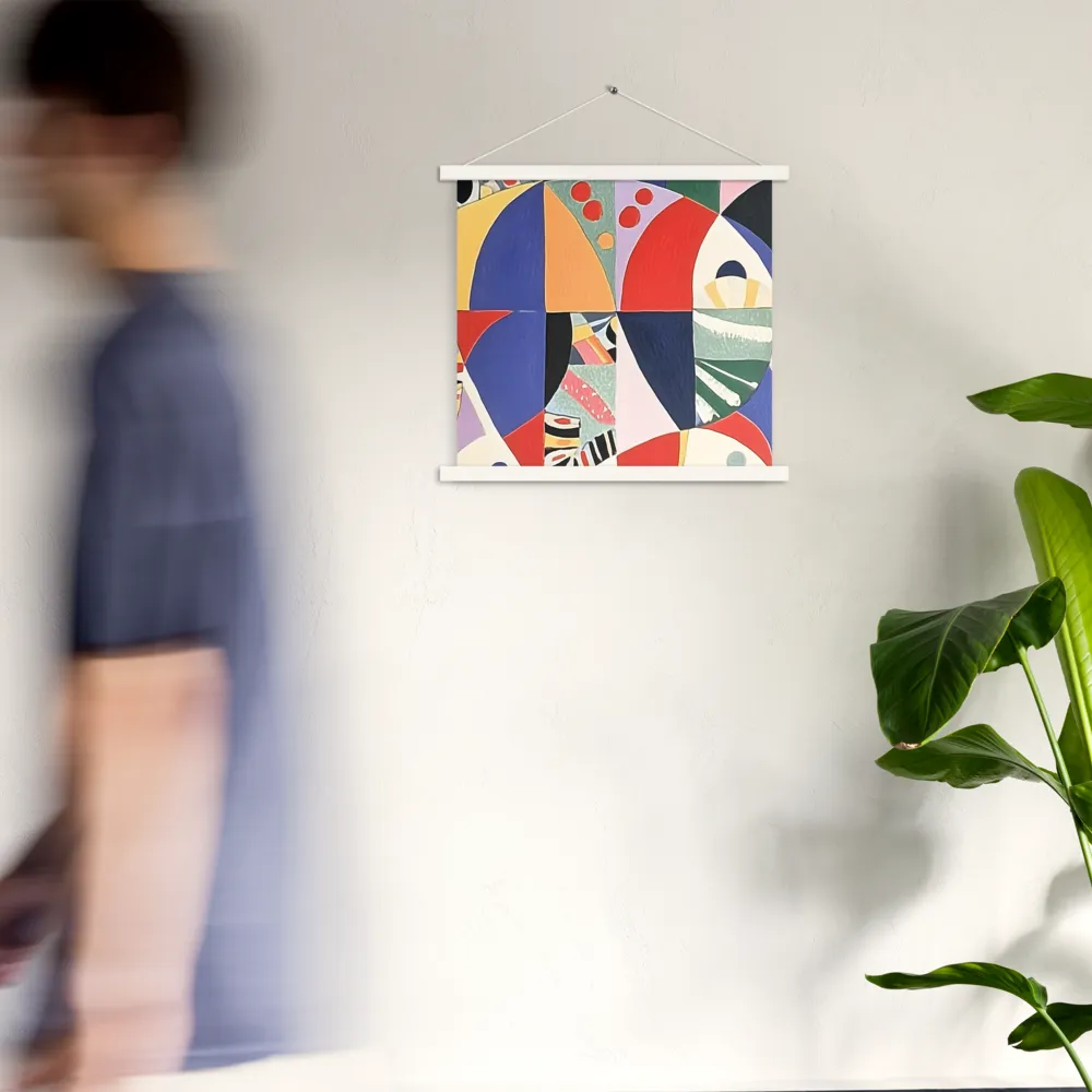 Dynamic Mosaic Symmetry | Poster With White Wood Hanger | 18″×18″