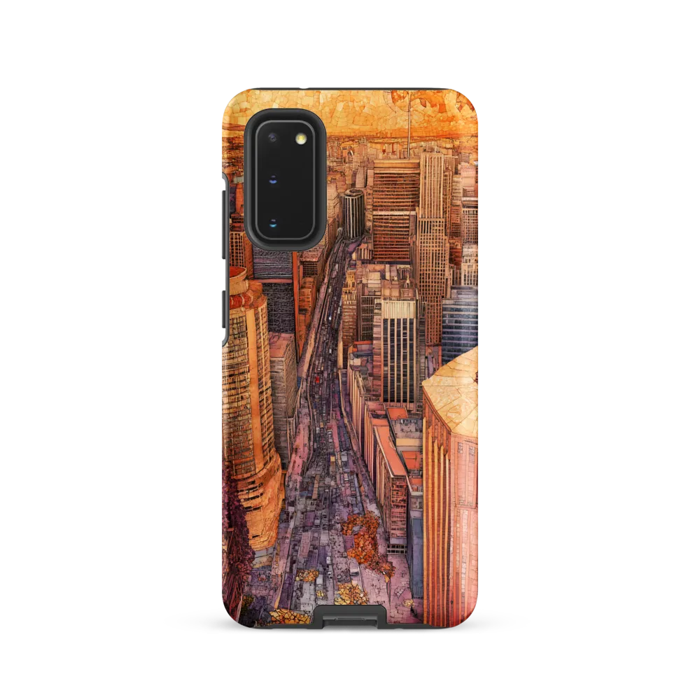 Mosaic Cityscape at Dusk