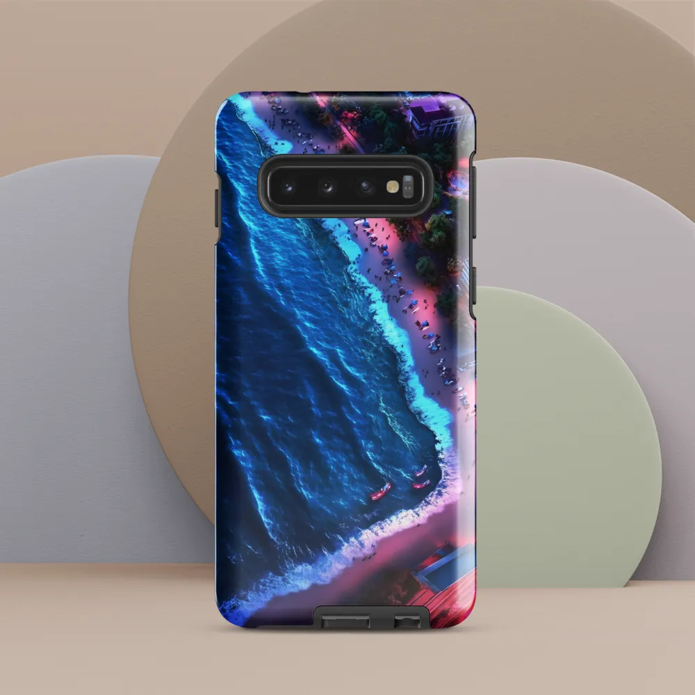 Twilight Reflections: A Serene Beach Aerial | Phone Case |  S10 | Tough Case | Glossy