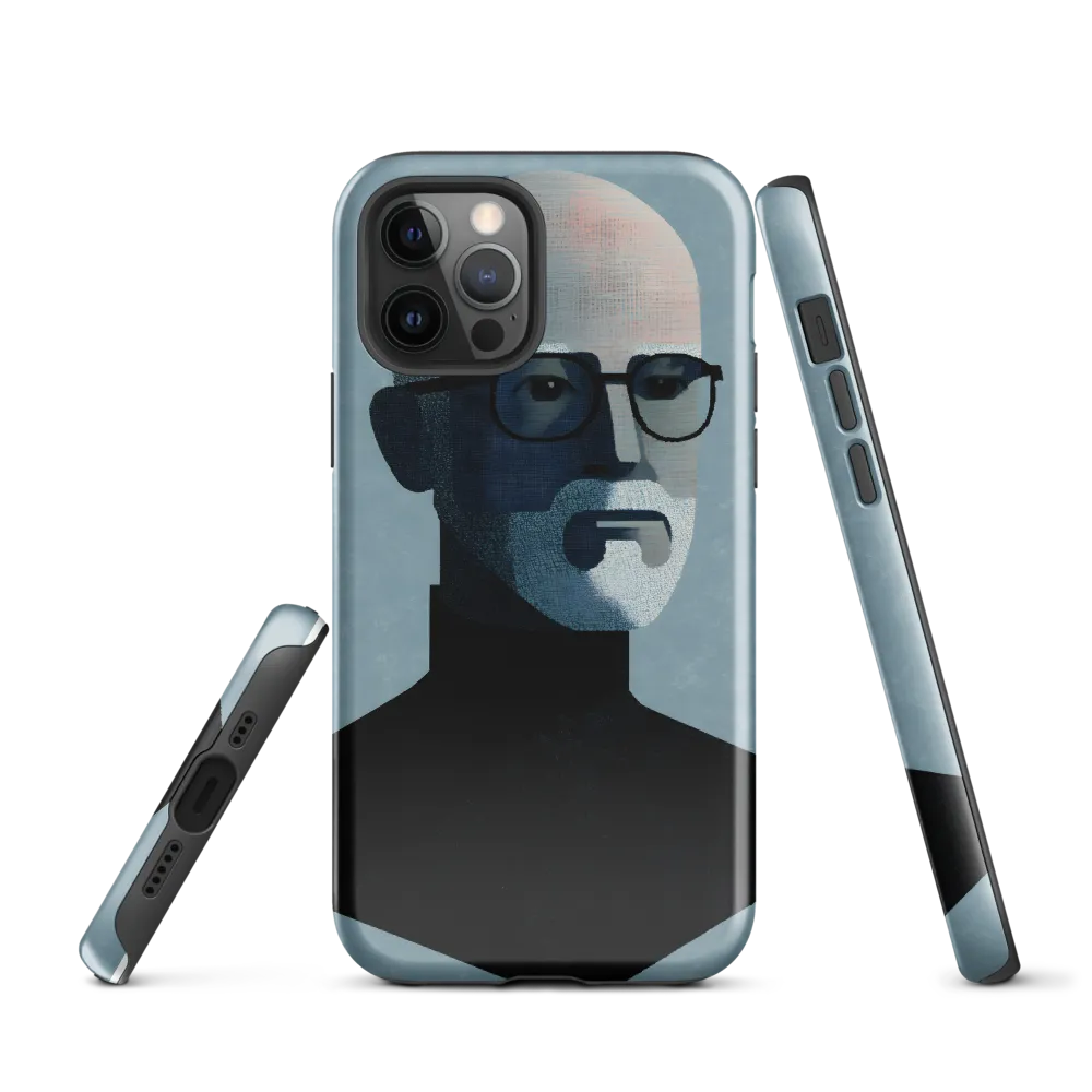 Minimalist Portrait of a Modern Man | Phone Case |  12 Pro | Tough Case | Glossy