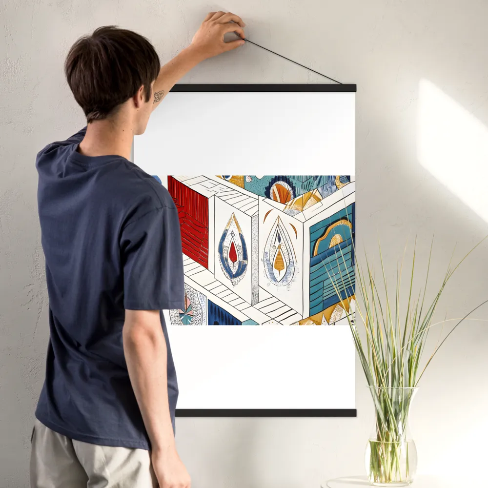 Symphony of Geometric Harmony | Poster With Black Wood Hanger | 24″×36″