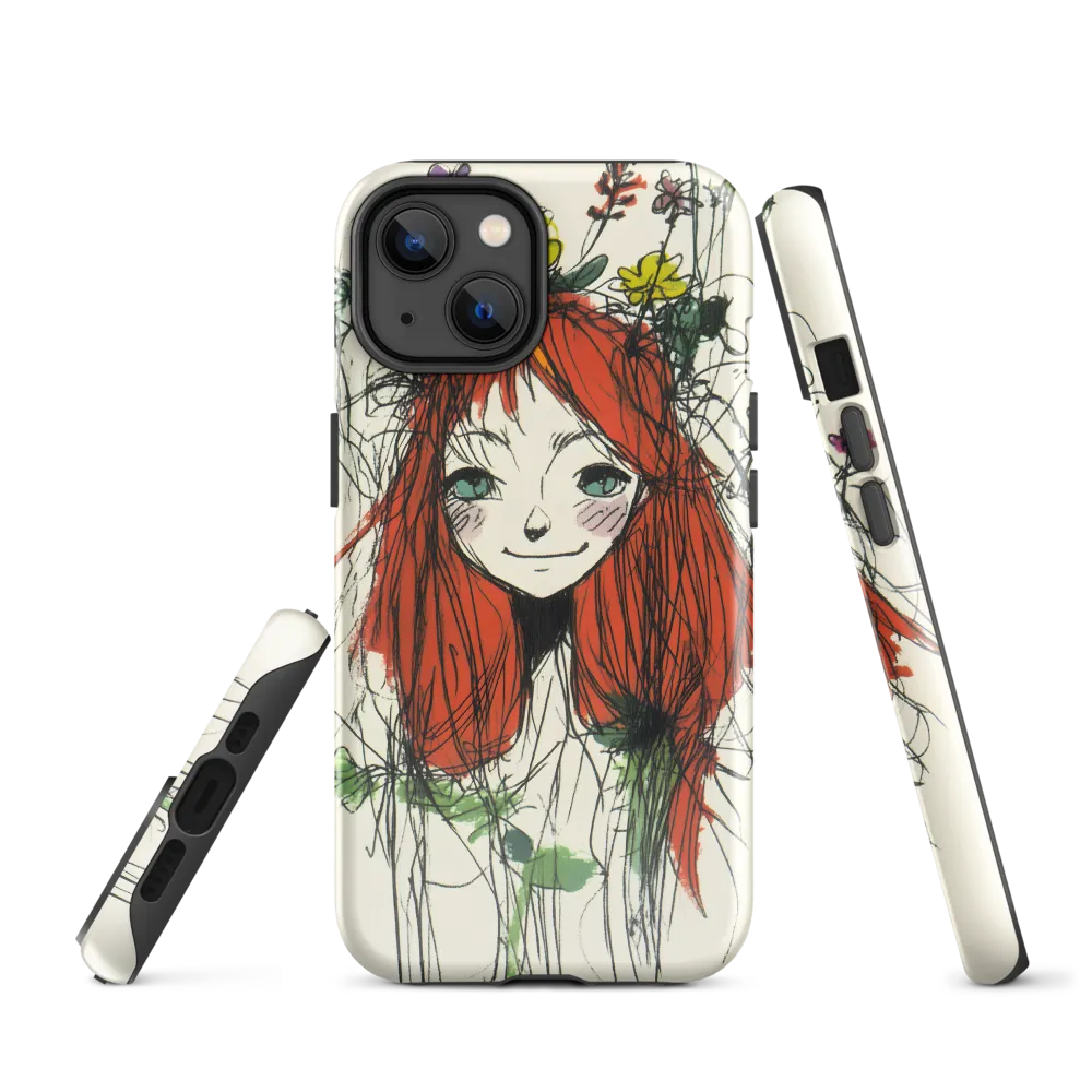 Whimsical Floral Portrait | Phone Case |  14 | Tough Case | Glossy