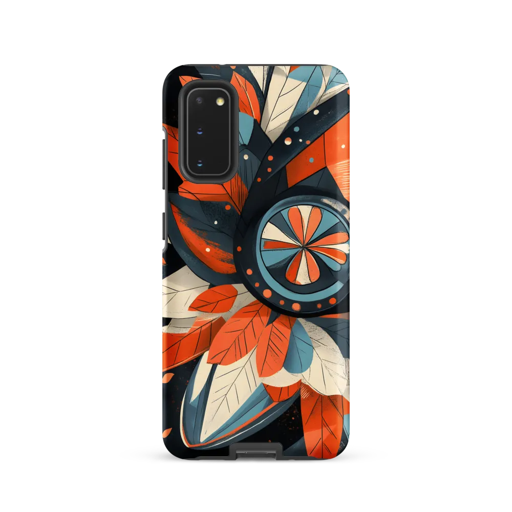 Floral Symphony in Orange and Teal