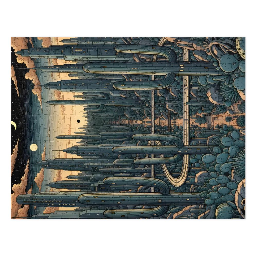 Cactus Metropolis 
 Jigsaw Puzzle in Tin Box