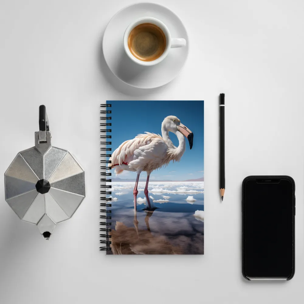 Graceful Solitude of a Flamingo | Spiral Notebook