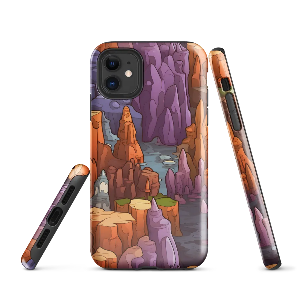 Vibrant Rockscape: A Digital Odyssey | Phone Case |  11 | Tough Case | Glossy