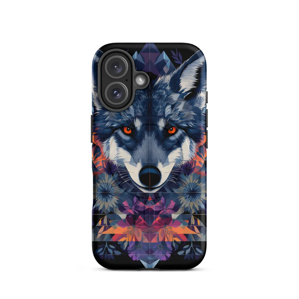 Mystical Wolf Amidst Floral Geometry