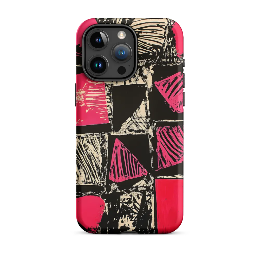 Geometric Symphony in Pink and Black