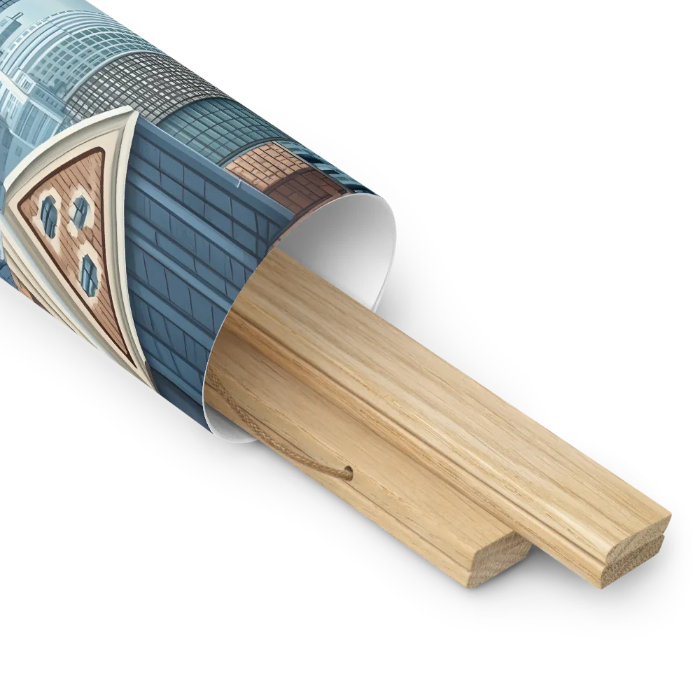 Urban Symphony | Poster With Oak Wood Hanger | 14″×14″