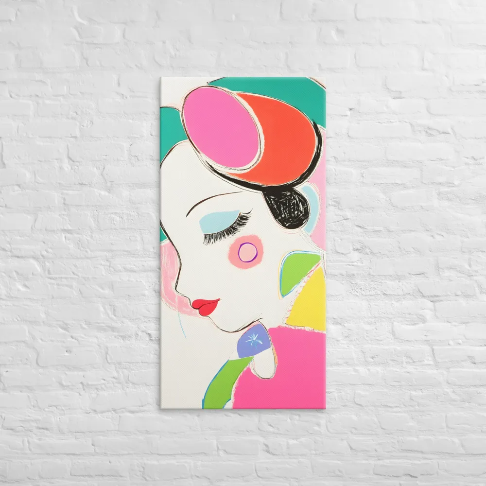 Whimsical Portrait in Colorful Abstraction | Canvas | 24″×48″
