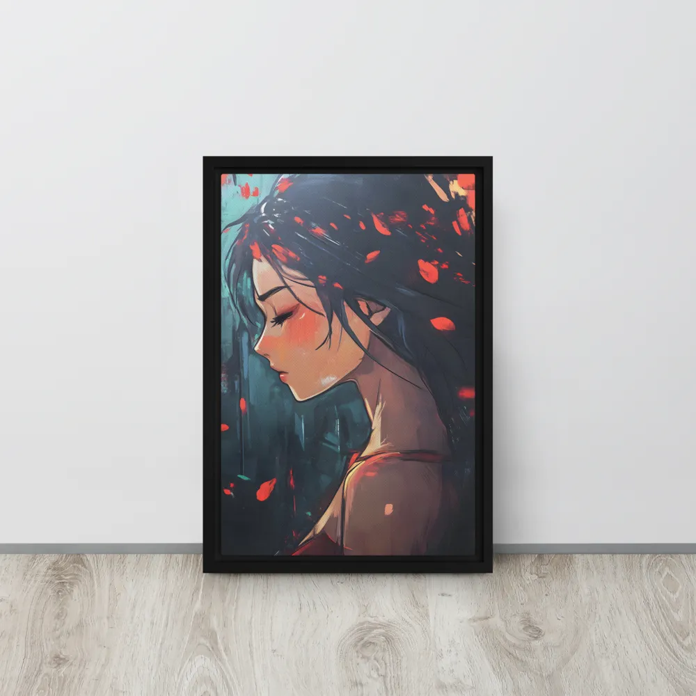 Whispers of Melancholy | Canvas with Black Frame | 12″×18″