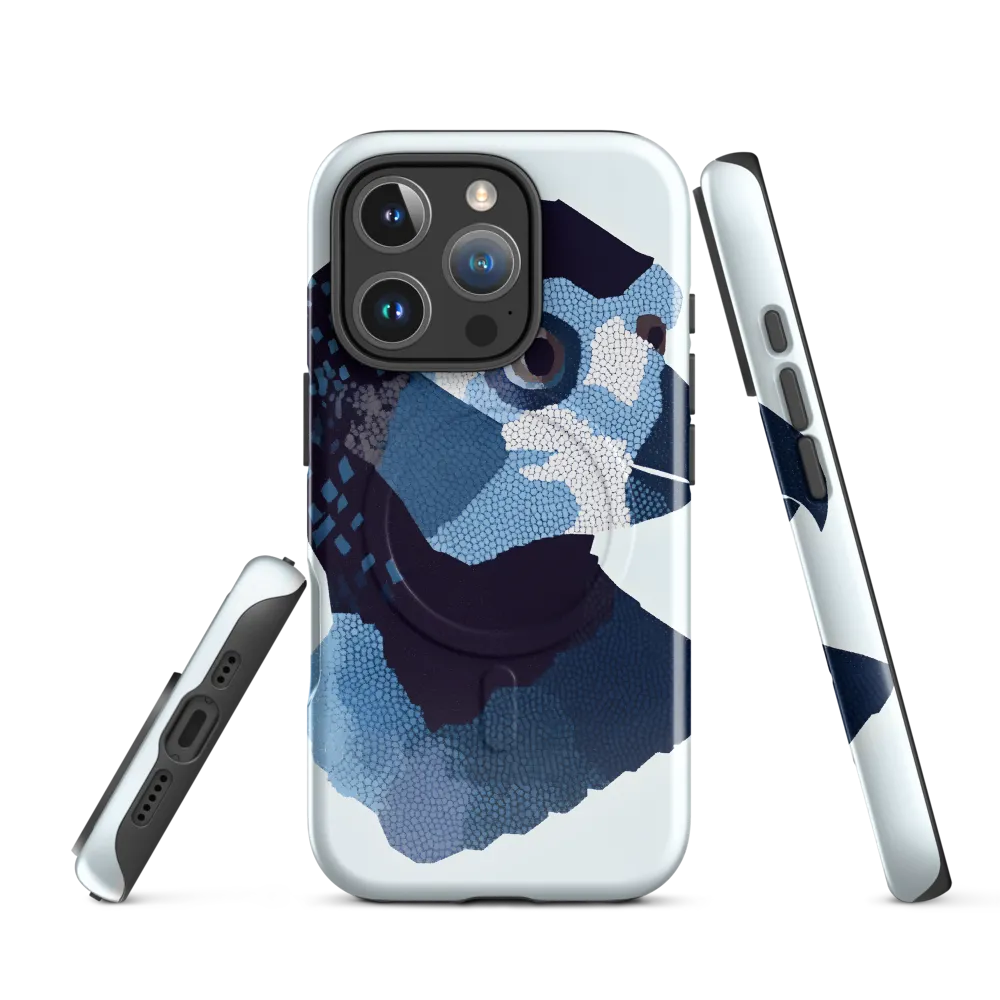 Abstract Avian Portrait in Blue