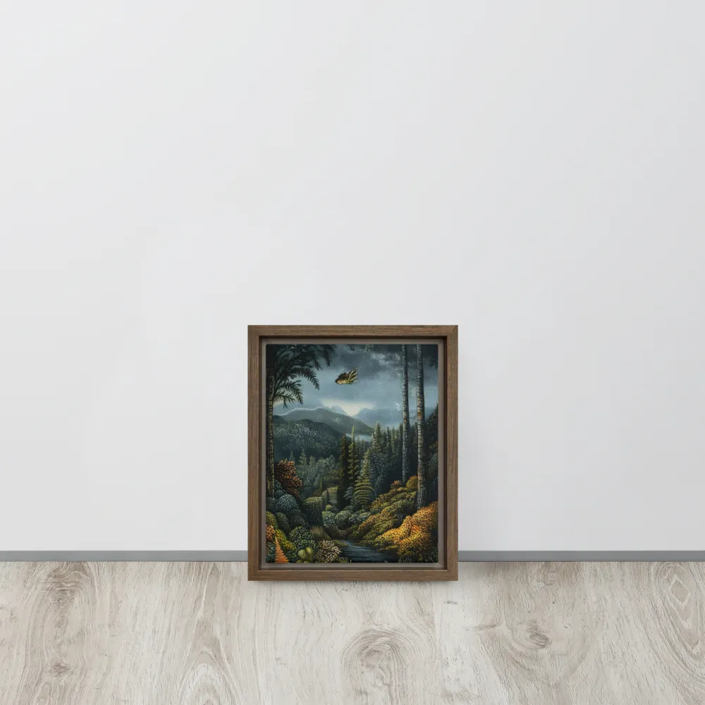 Whispers of the Enchanted Forest | Canvas with Brown Frame | 8″×10″