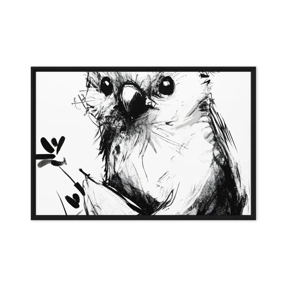 Whimsical Koala in Ink | Canvas with Black Frame | 20″×30″