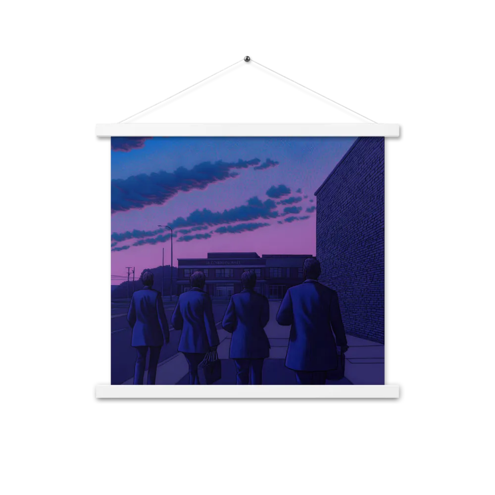 The Twilight Stroll | Poster With White Wood Hanger | 18″×18″