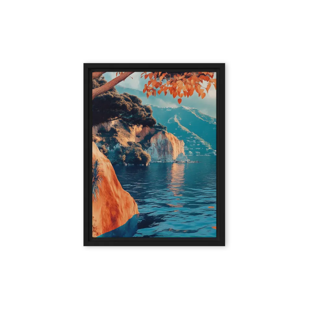 Elysian Waterscape | Canvas with Black Frame | 9″×12″