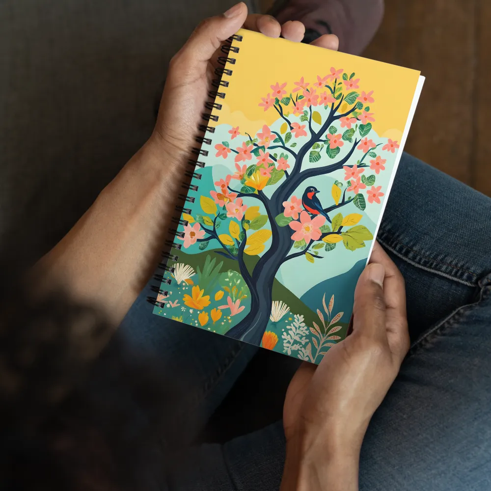 Spring Blossoms: A Serene Encounter | Spiral Notebook