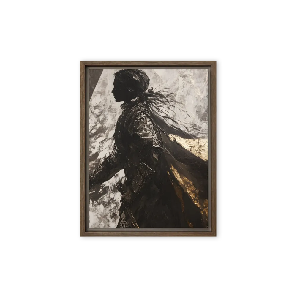 The Silhouette of Valor | Canvas with Brown Frame | 9″×12″