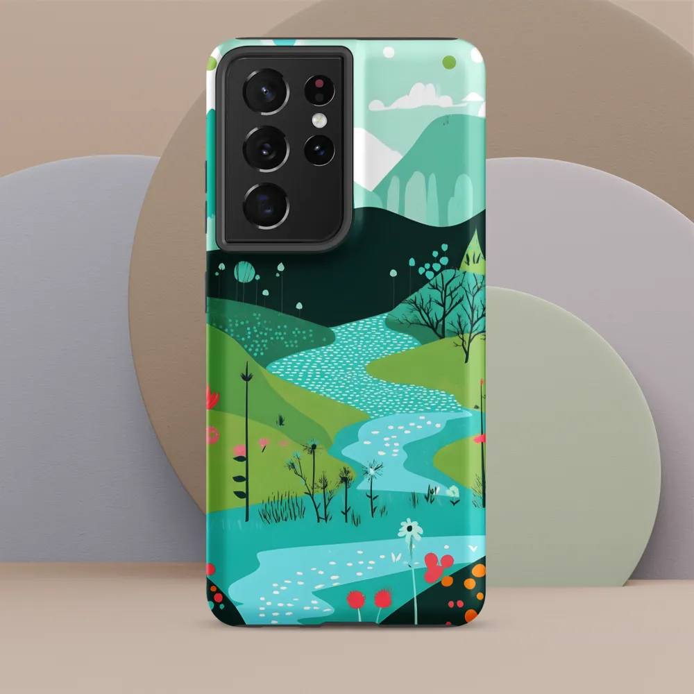 Whimsical River in a Lush Landscape
