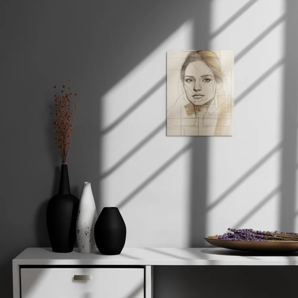 Geometric Elegance: A Modern Portrait | Metal Print | 11″×14″