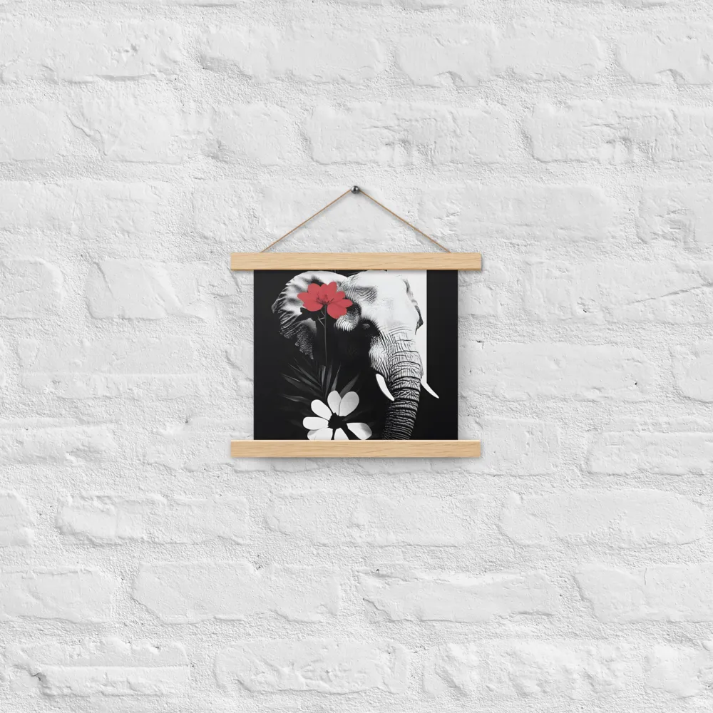 Elephant Harmony | Poster With Oak Wood Hanger | 10″×10″