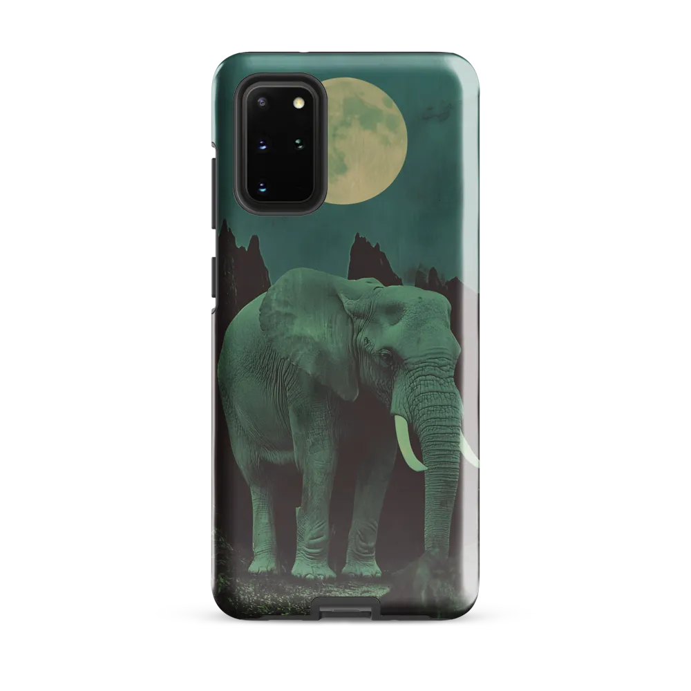 Ethereal Presence: Elephant Under a Full Moon | Phone Case |  S20 Plus | Tough Case | Glossy