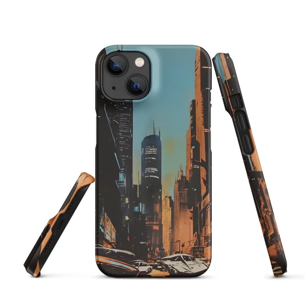 Futuristic Cityscape in Blue and Orange