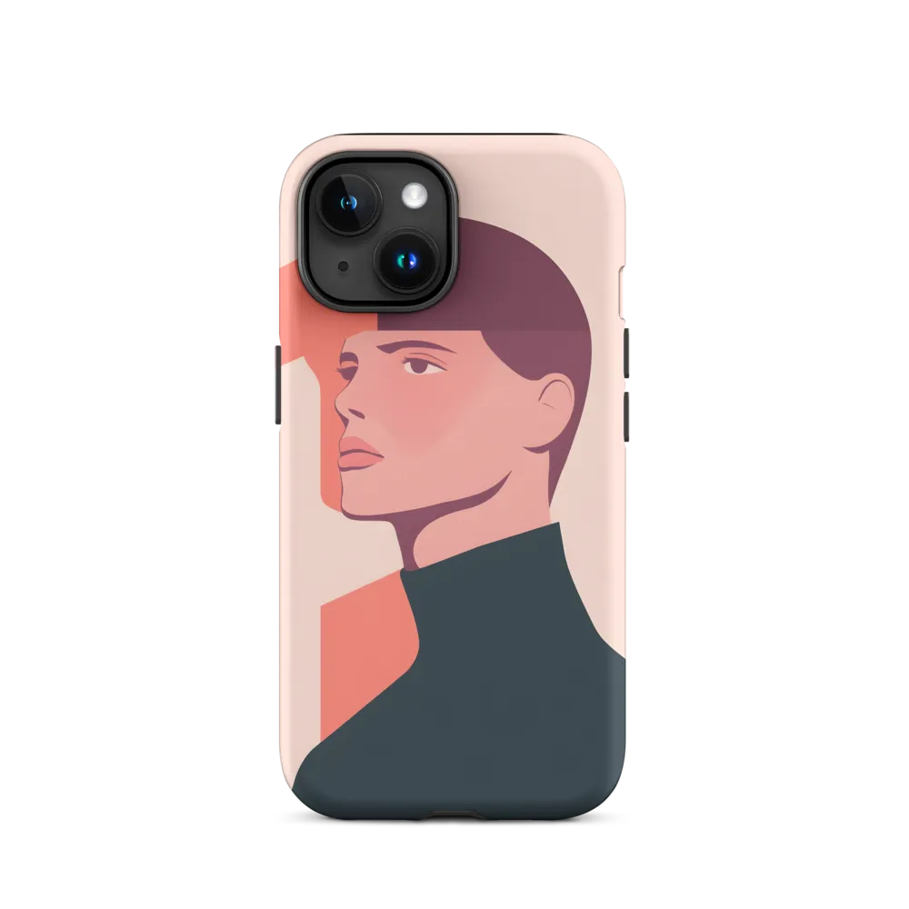 Contemplative Portrait in Minimalism | Phone Case |  15 | Tough Case | Matte