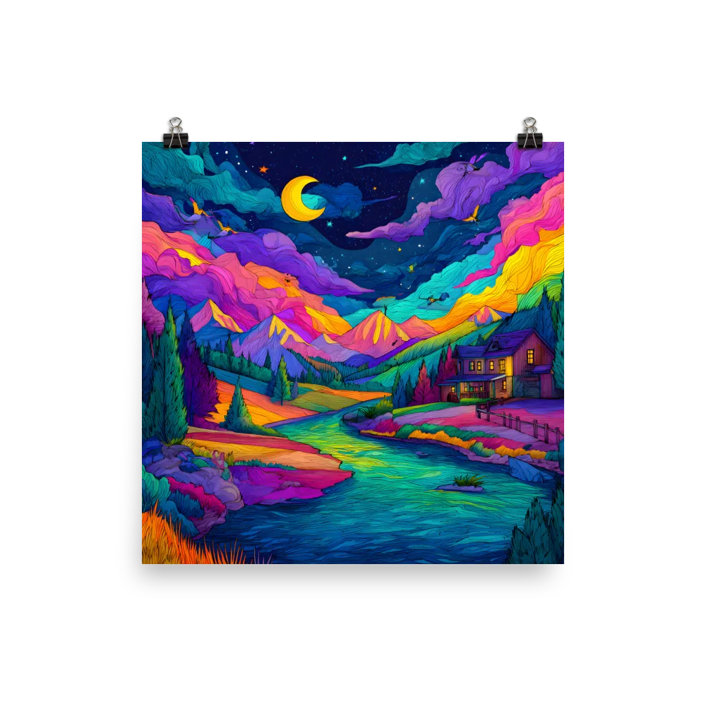 Prismatic River Retreat 
 Poster | 18″x 18″