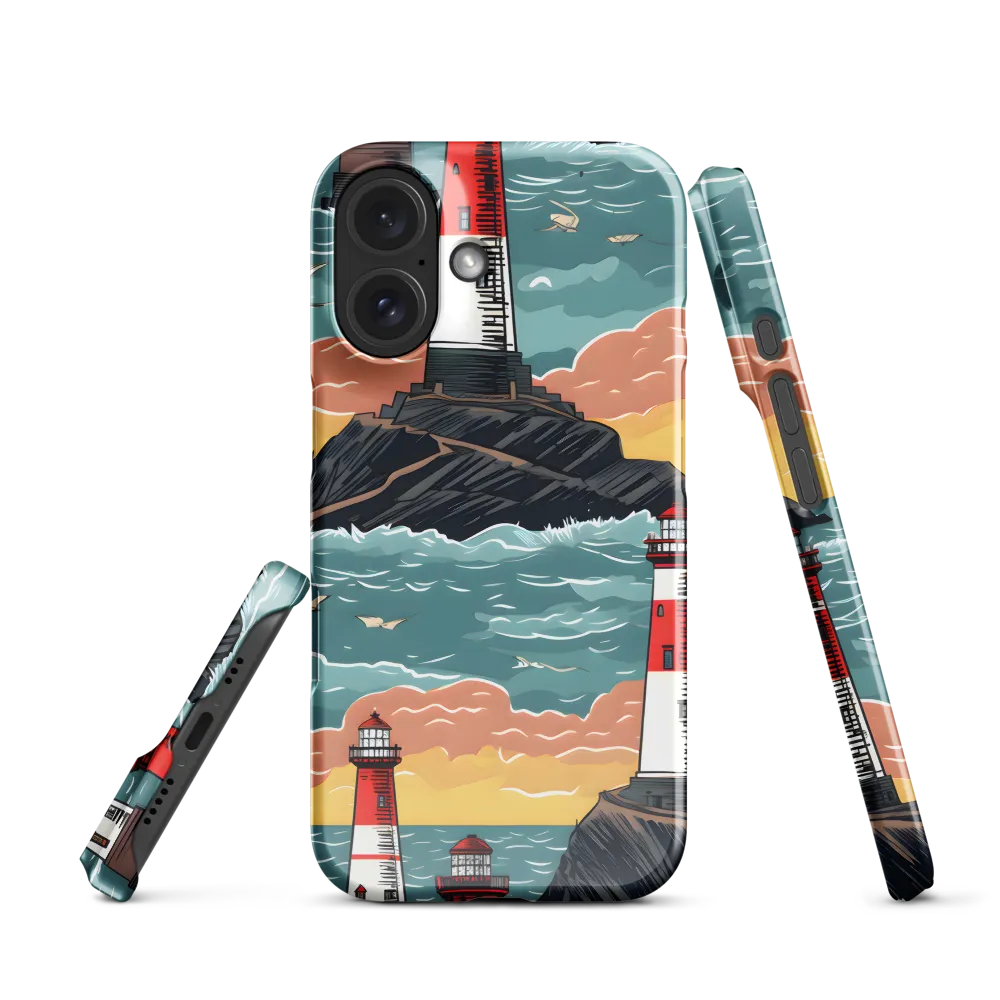 Lighthouses in a Whimsical Ocean | Phone Case