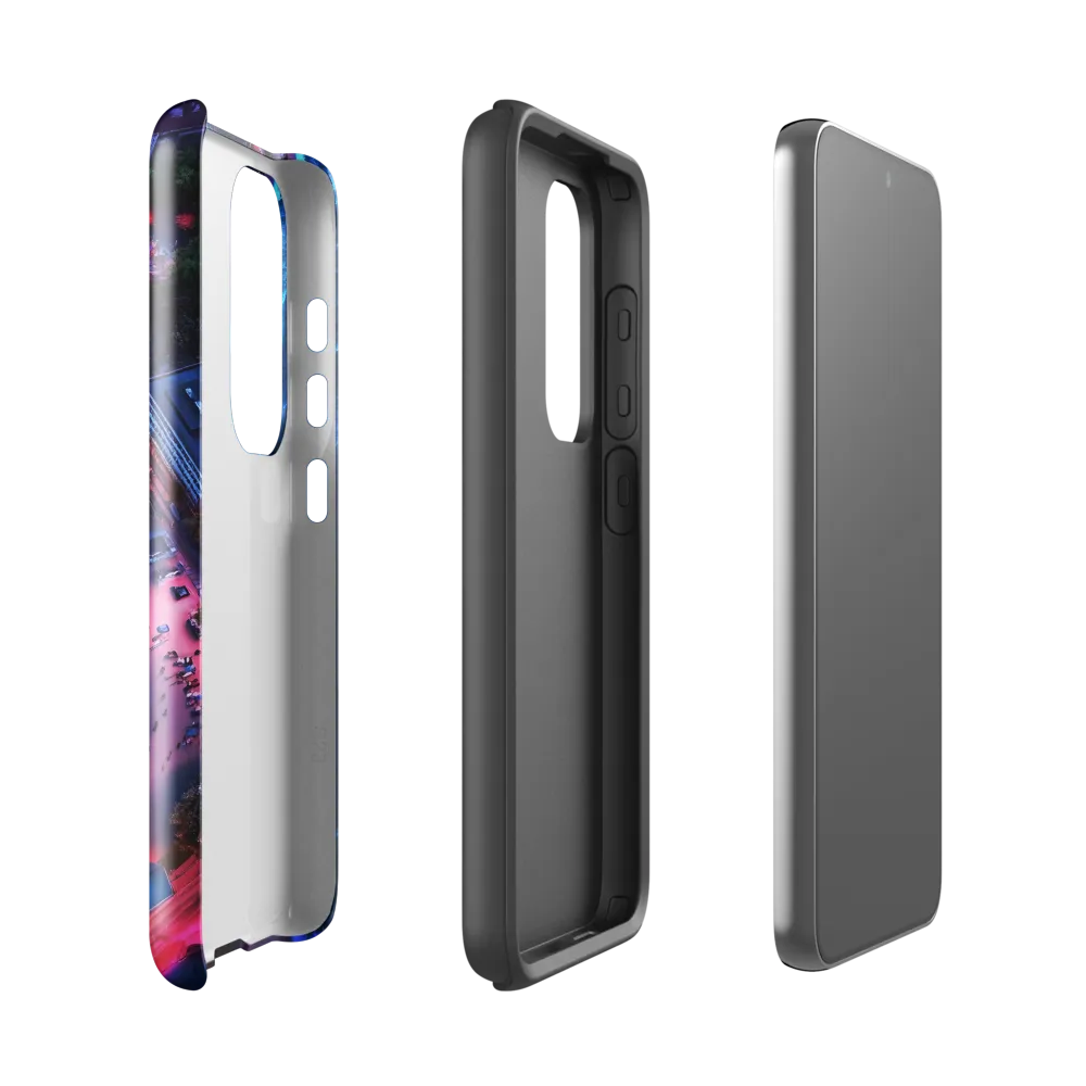 Twilight Reflections: A Serene Beach Aerial | Phone Case |  S23 | Tough Case | Glossy