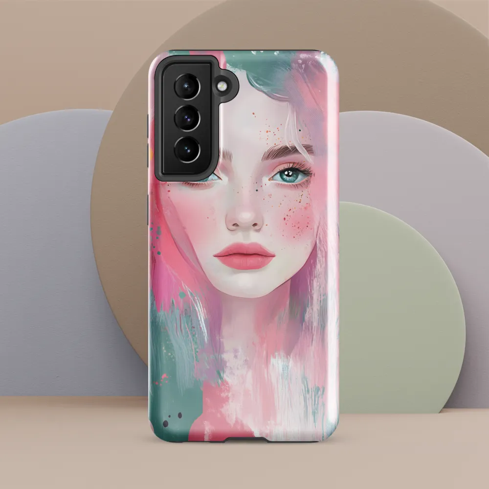 Dreamy Serenity: A Contemporary Portrait | Phone Case |  S21 FE | Tough Case | Glossy