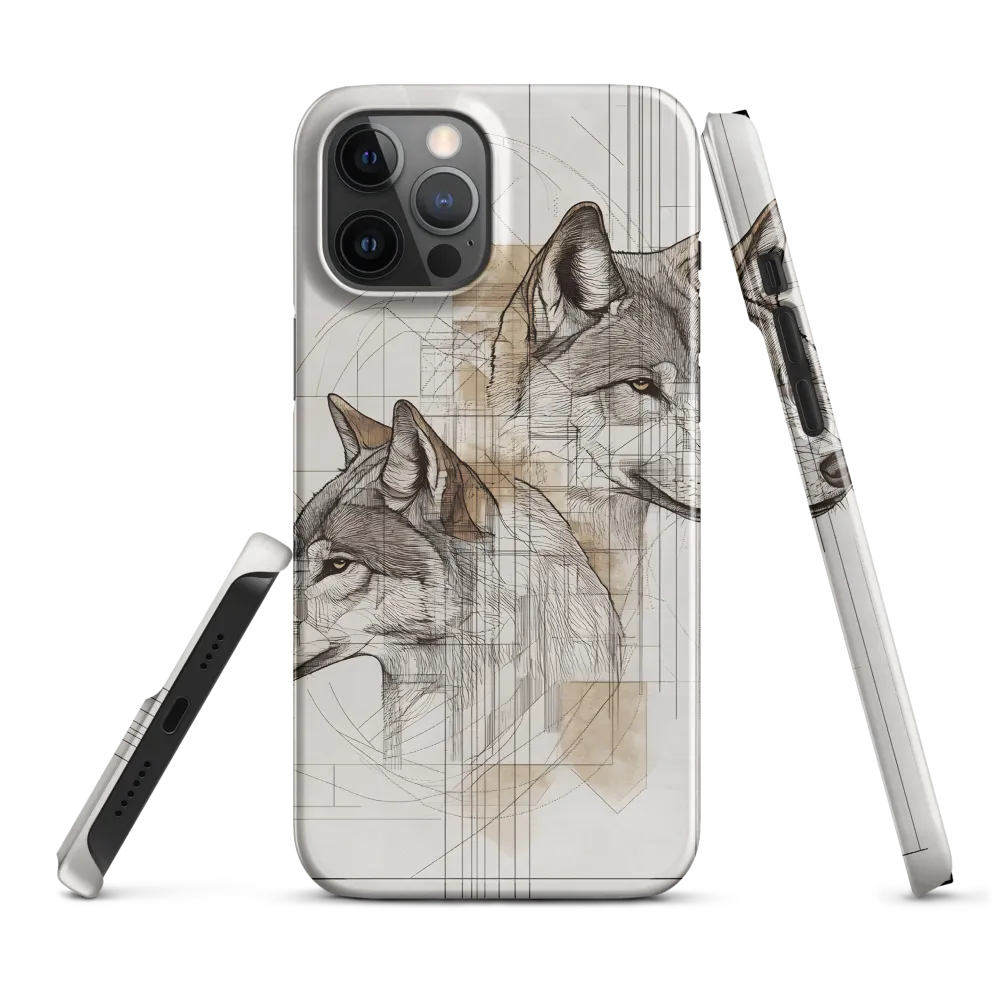 Geometric Harmony: The Essence of Wolves | Phone Case |  12 Pro Max | Snap Case | Glossy